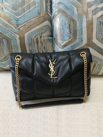 YSL original calfskin puffer small bag 577476 black