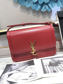 YSL original calfskin solferino medium satchel 634305 red