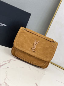 YSL original suede calfskin niki baby bag 533037 camel