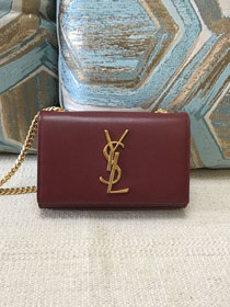 YSL original grained calfskin mini kate bag 326076 bordeaux