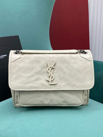 YSL original crinkled calfskin niki medium bag 498894 white