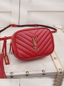 YSL original calfskin lou belt bag 534817 red