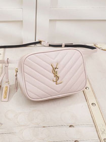 YSL original calfskin lou belt bag 534817 white