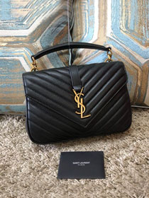 YSL original lambskin messenger bag 392737 black