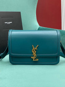 YSL original calfskin solferino medium satchel 634305 green lake