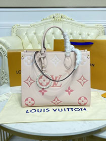 Louis vuitton original embossed calfskin onthego mm M45595 pink