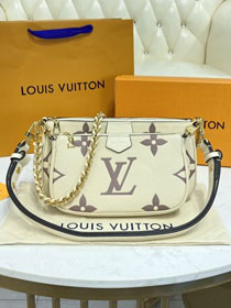 2021 louis vuitton original calfskin multi pochette M45776 beige