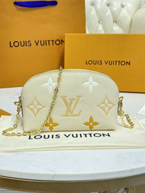 Louis vuitton original calfskin chain cosmetic pouch M80503 beige