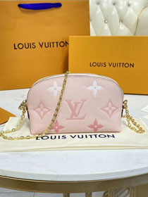 Louis vuitton original calfskin chain cosmetic pouch M80503 pink