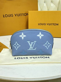 Louis vuitton original calfskin cosmetic pouch M80502 blue