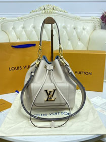 2021 Louis vuitton original calfskin lockme bucket bag M57688 grey