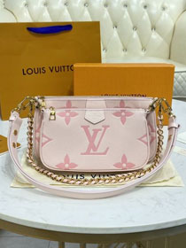 Louis vuitton original calfskin multi pochette M45776 pink