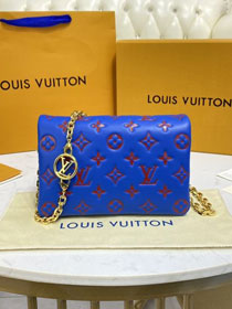 Louis vuitton original lambskin pochette coussin M80743 blue