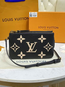 Louis vuitton original monogram calfskin double zip pochette M80084 black