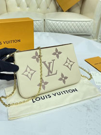 Louis vuitton original monogram calfskin double zip pochette M80084 white