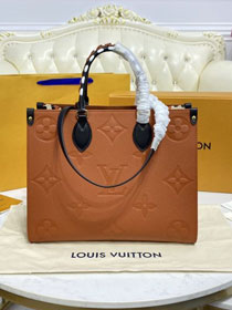 Louis vuitton original calfskin onthego tote bag MM M58521 caramel