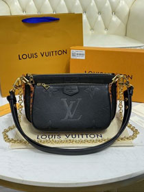 Louis vuitton original monogram calfskin multi pochette M80395 black