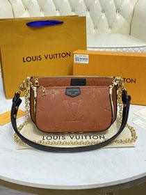 Louis vuitton original monogram calfskin multi pochette M80395 brown