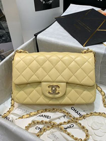 CC original lambskin mini flap bag A69900 light yellow