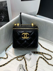 CC original calfskin small vanity with chain AP2292 black