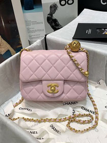 CC original lambskin flap bag AS1786 light pink