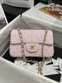 CC original tweed mini flap bag A69900 pink