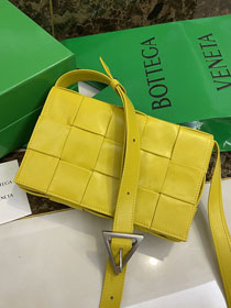 BV original aged calfskin cassette crossbody bag 667298 yellow