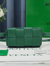 BV original lambskin cassette belt bag 639367 racing green