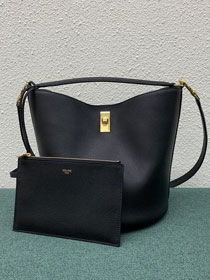 Celine original calfskin bucket 16 bag 195573 black