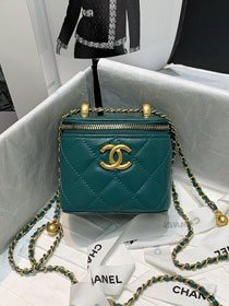 CC original calfskin small vanity with chain AP2292 green