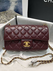 CC original lambskin flap bag AS1787 bordeaux