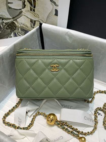 CC original lambskin small vanity with chain AP1341 green