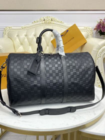 Louis vuitton original damier infini calfskin keepall 45 N41145 black