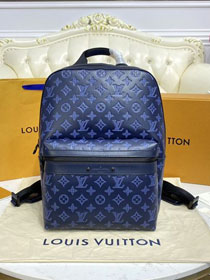 Louis vuitton original monogram calfskin backpack M44728 blue