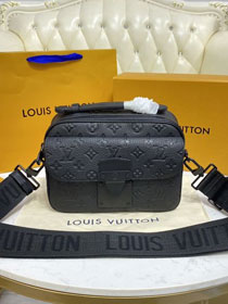 Louis vuitton original monogram calfskin s lock messenger bag m58489 black