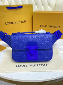 Louis vuitton original monogram calfskin s lock sling bag m58487 blue