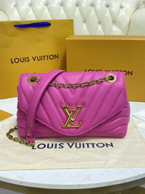 2021 Louis vuitton original calfskin new wave chain bag M58553 rose red