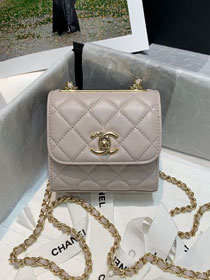 CC original lambskin mini wallet on chain A82769 light pink