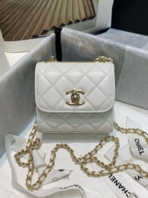 CC original lambskin mini wallet on chain A82769 white