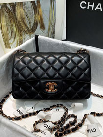 CC original lambskin mini flap bag A69900 black(rose gold)