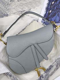 Dior original grained calfskin saddle bag M0446 grey