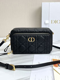 Dior original calfskin caro double pouch S5037 black