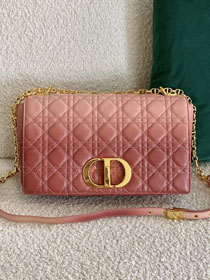 Dior original calfskin large caro bag M9243 pink