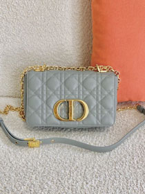 Dior original calfskin small caro bag M9241 grey