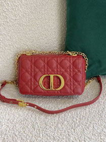 Dior original calfskin small caro bag M9241 red