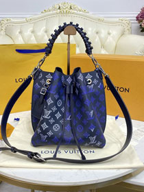 Louis vuitton original mahina leather muria bucket bag M59554 blue