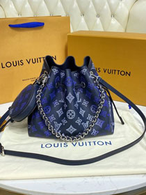 Louis vuitton original mahina leather bella bucket bag M59552 blue