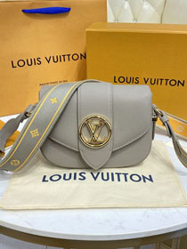 2022 Louis vuitton original calfskin pont 9 soft pm handbag M58728 grey