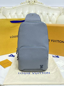 Louis vuitton original calfskin avenue sling bag M30801 grey