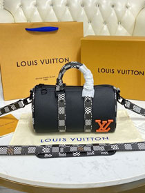 Louis vuitton original calfskin nano keepall bag N80202 black